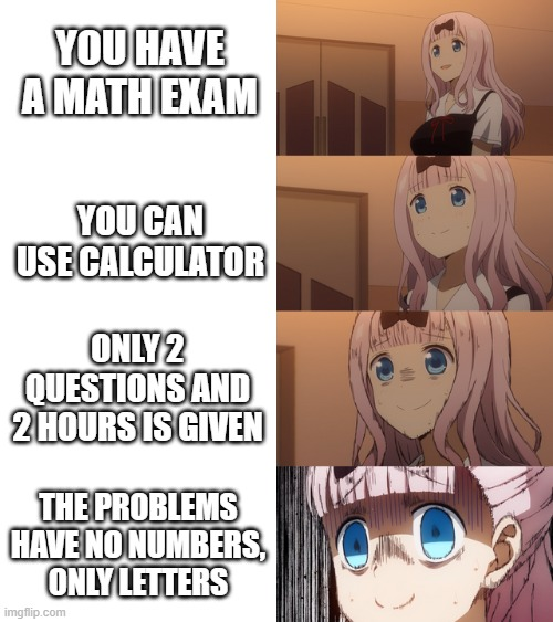 Open math exam letters