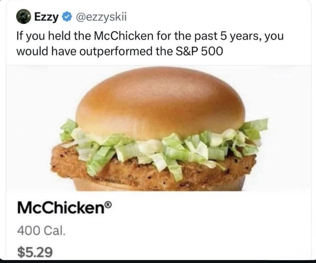Open mcchicken outperformed sp500
