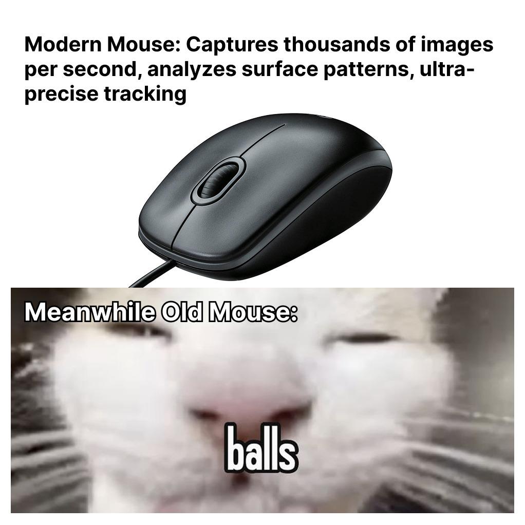 Open modern mouse old mouse comparison