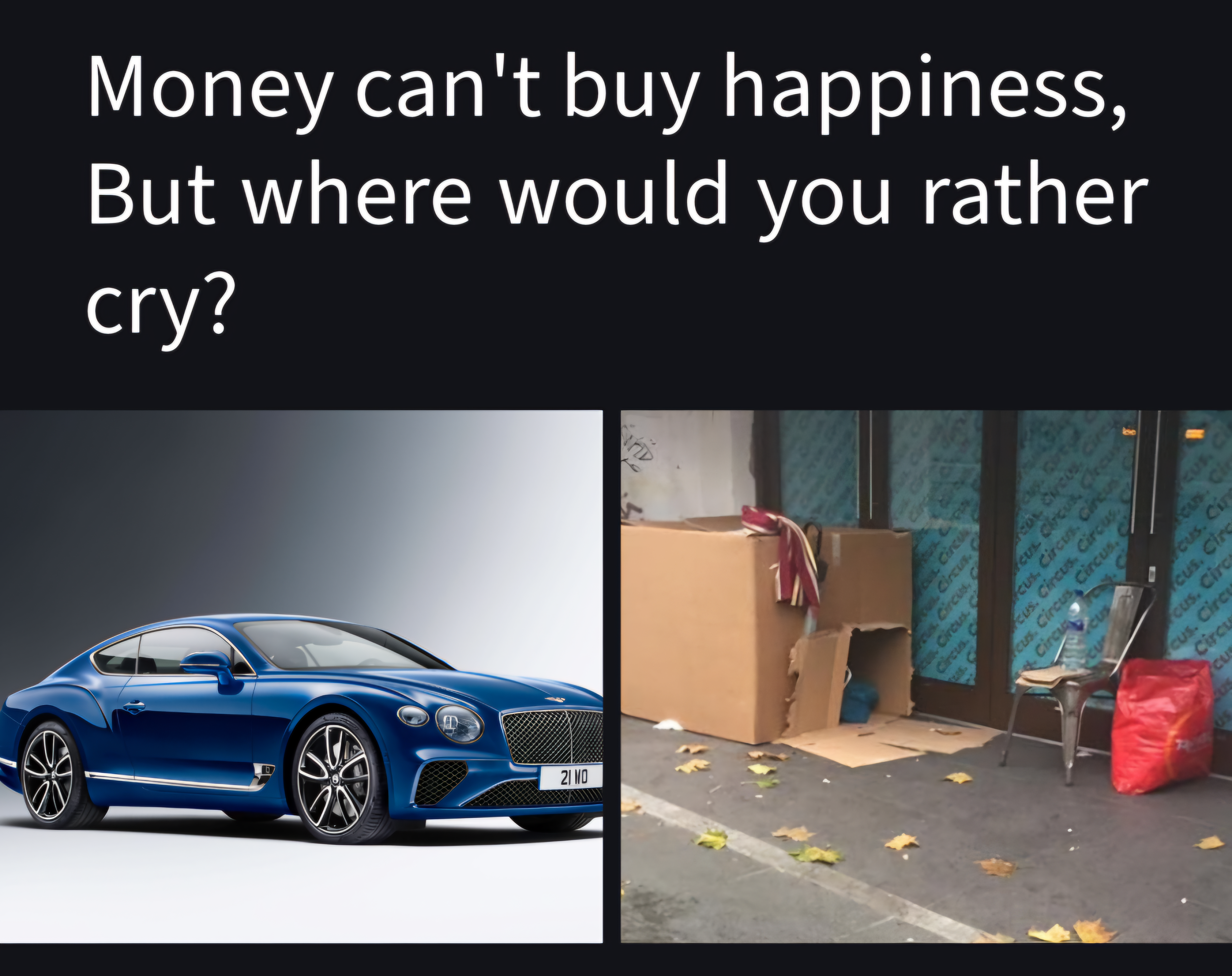 Open money happiness cry location
