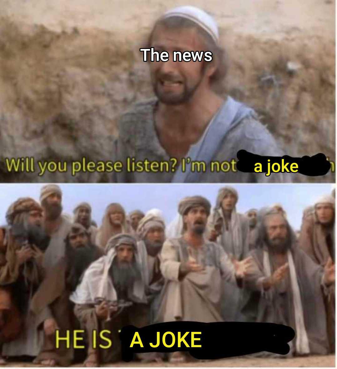 Open news joke reaction