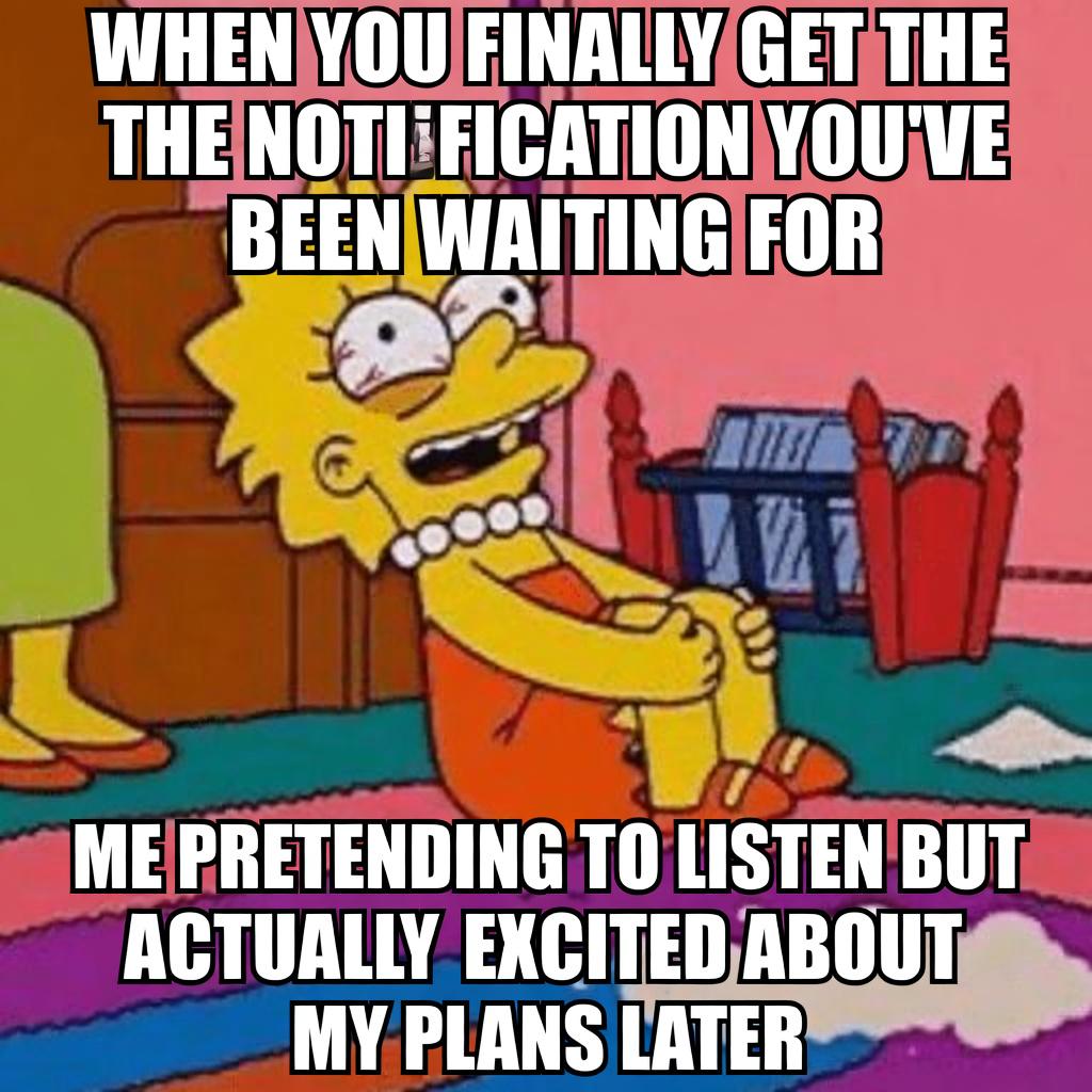 Open notification waiting excitement