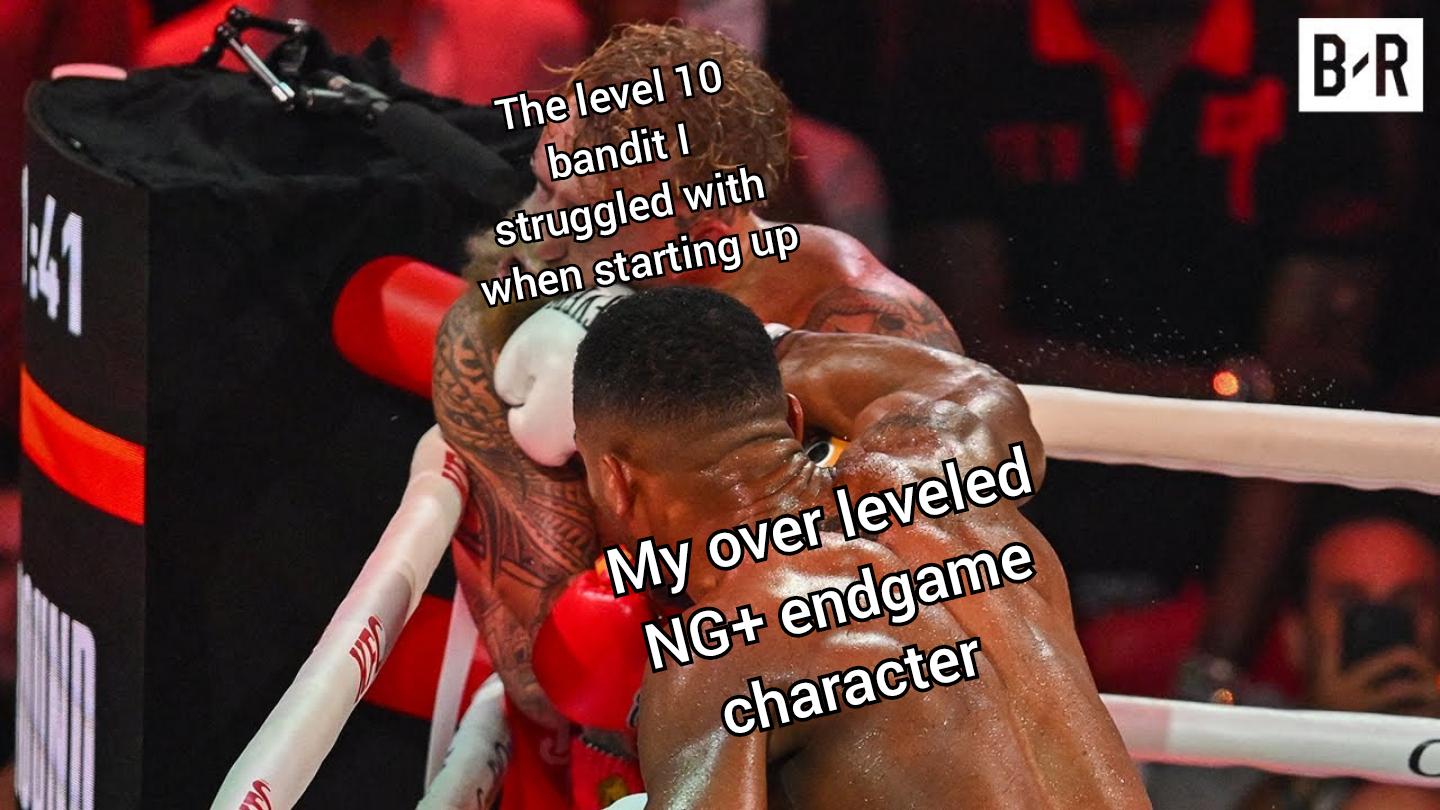 Open over leveled character meme