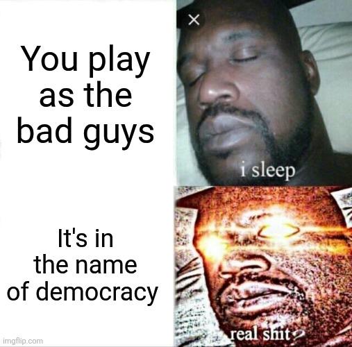 Open play bad guys democracy