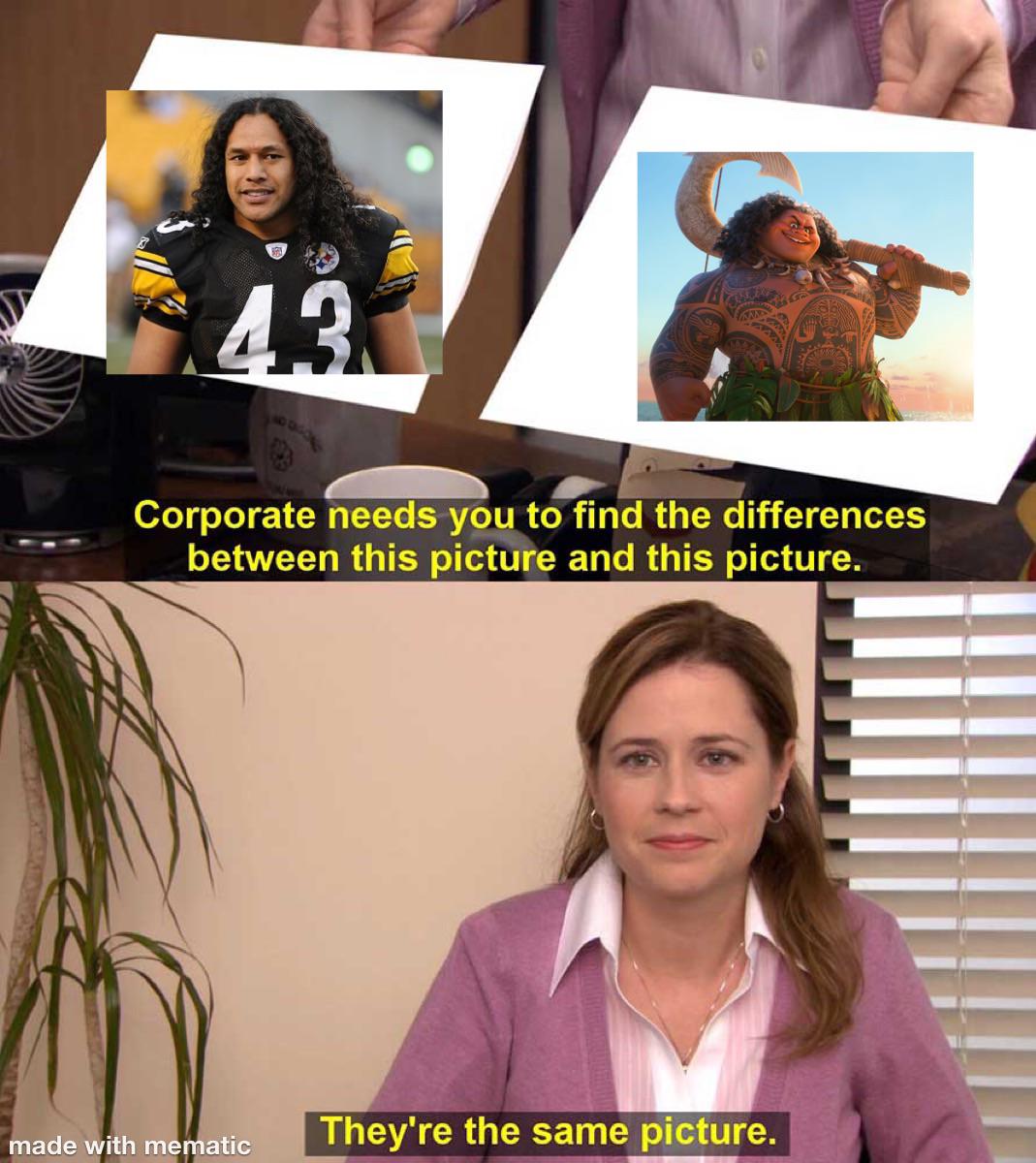 Open polamalu comparison meme