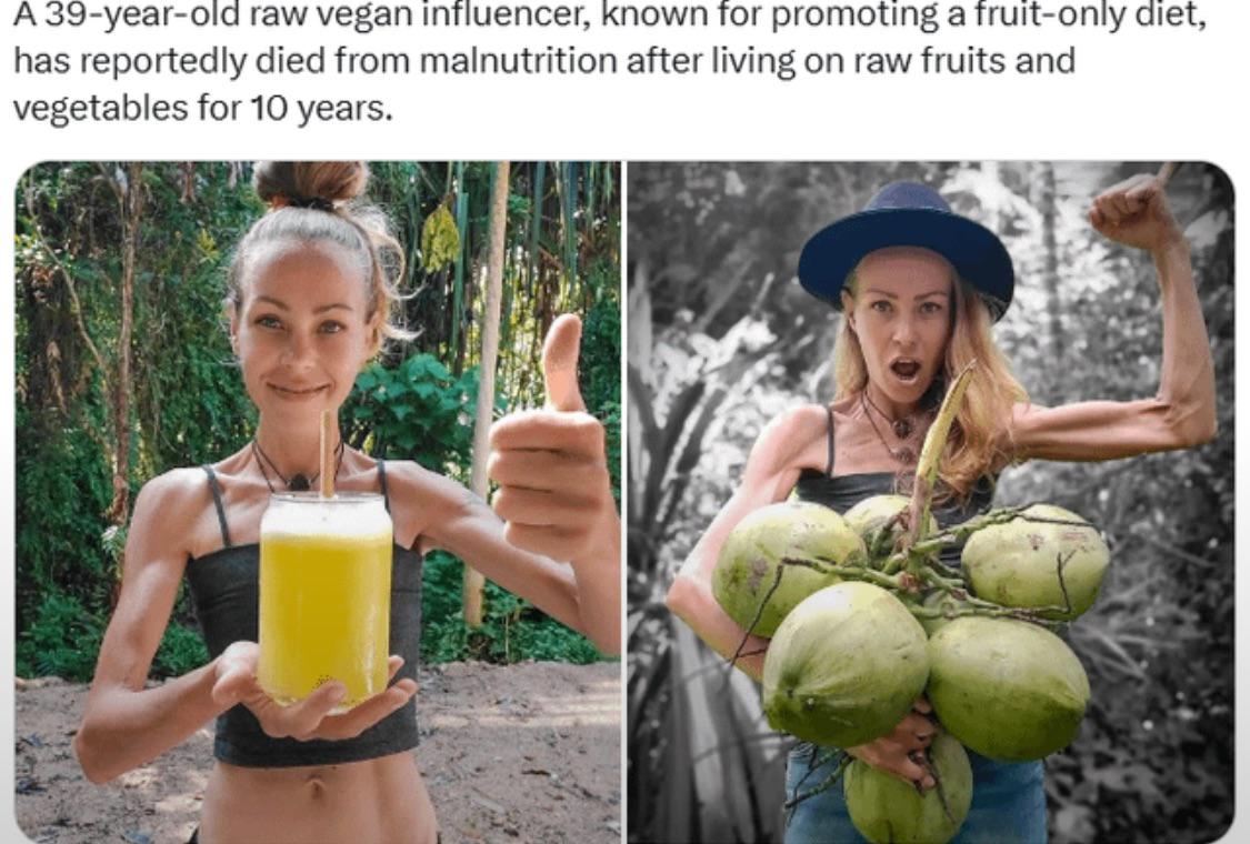 Open raw vegan diet collapse