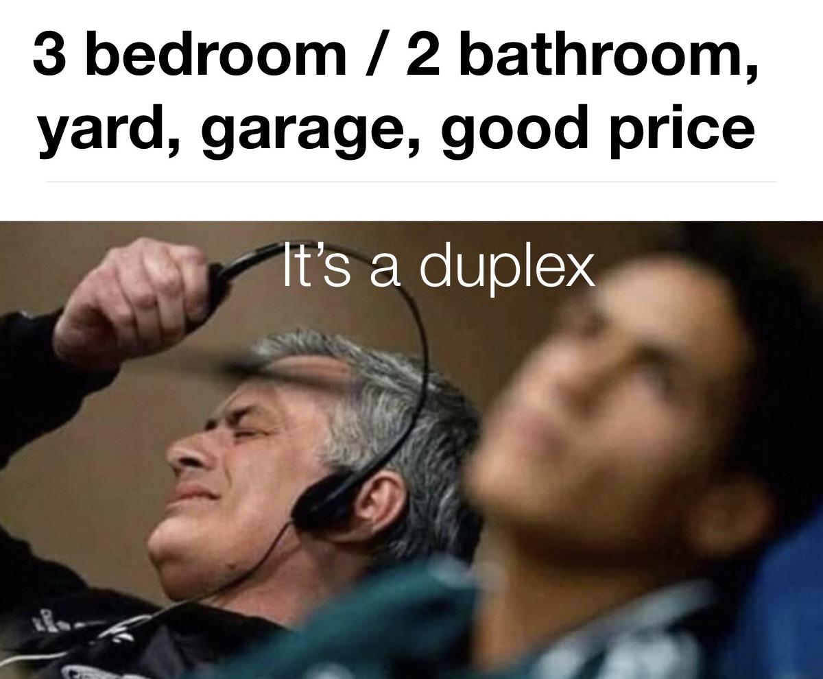 Open real estate duplex meme