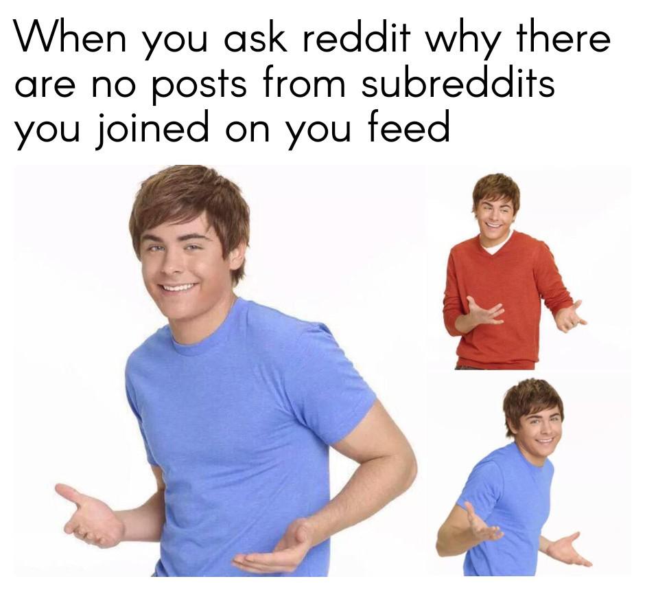 Open reddit no posts feed