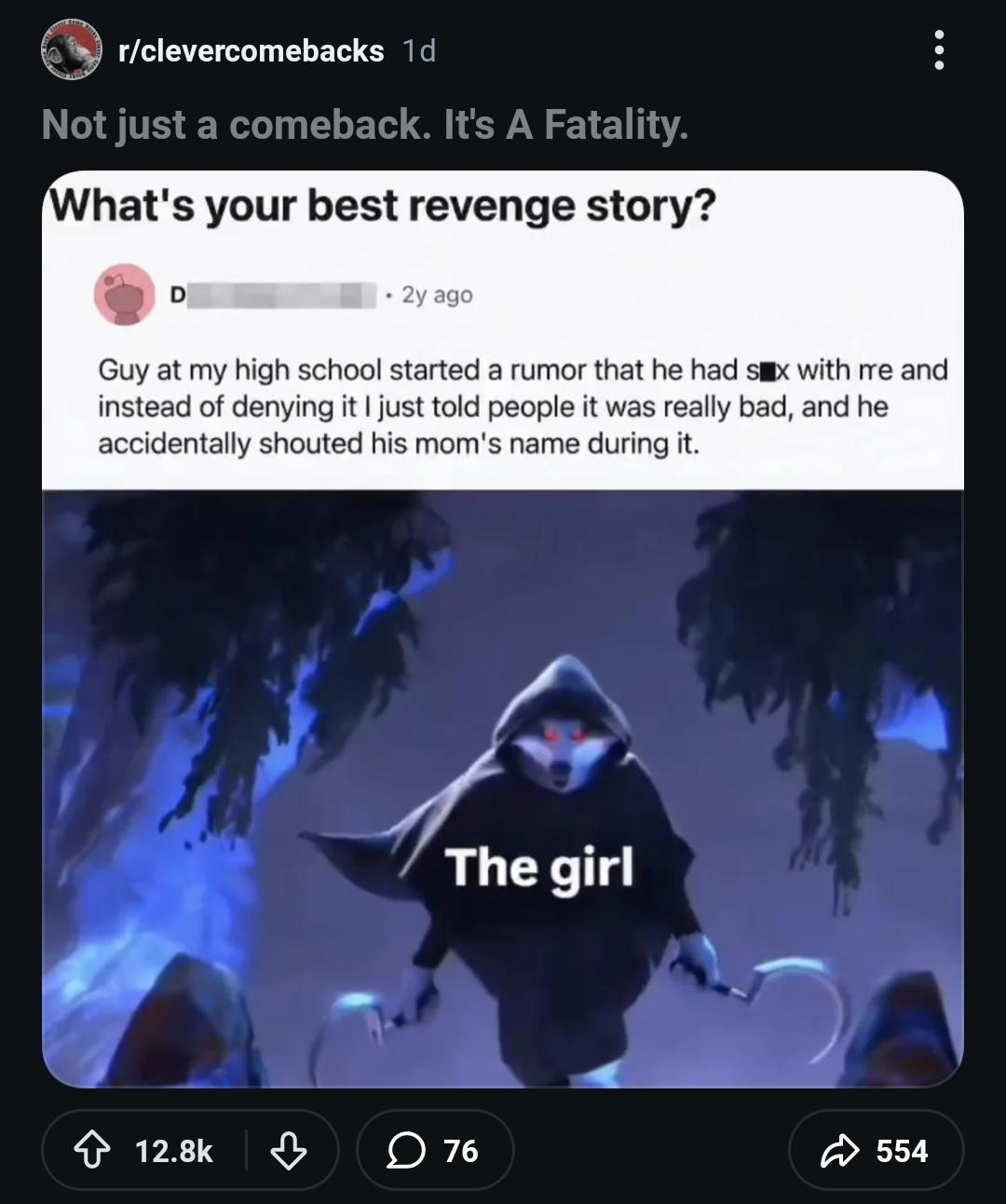 Open revenge story female character