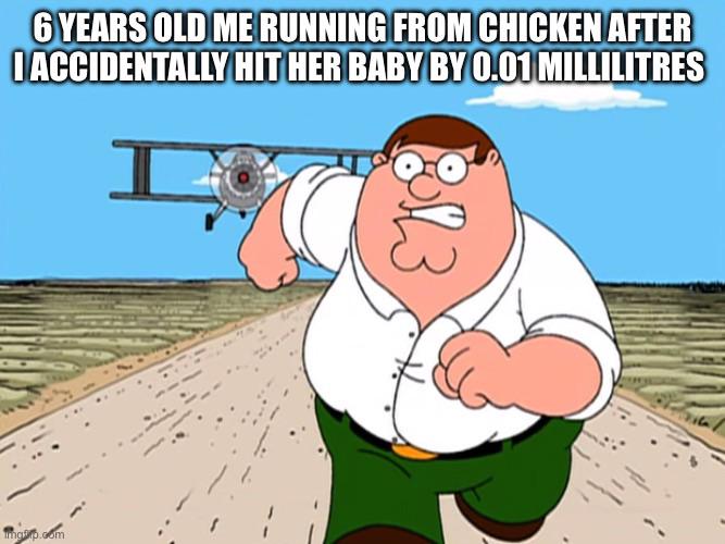 Open running from chicken accident