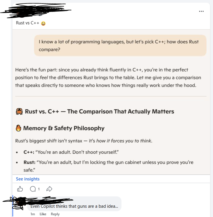 Open rust vs c plus plus guns