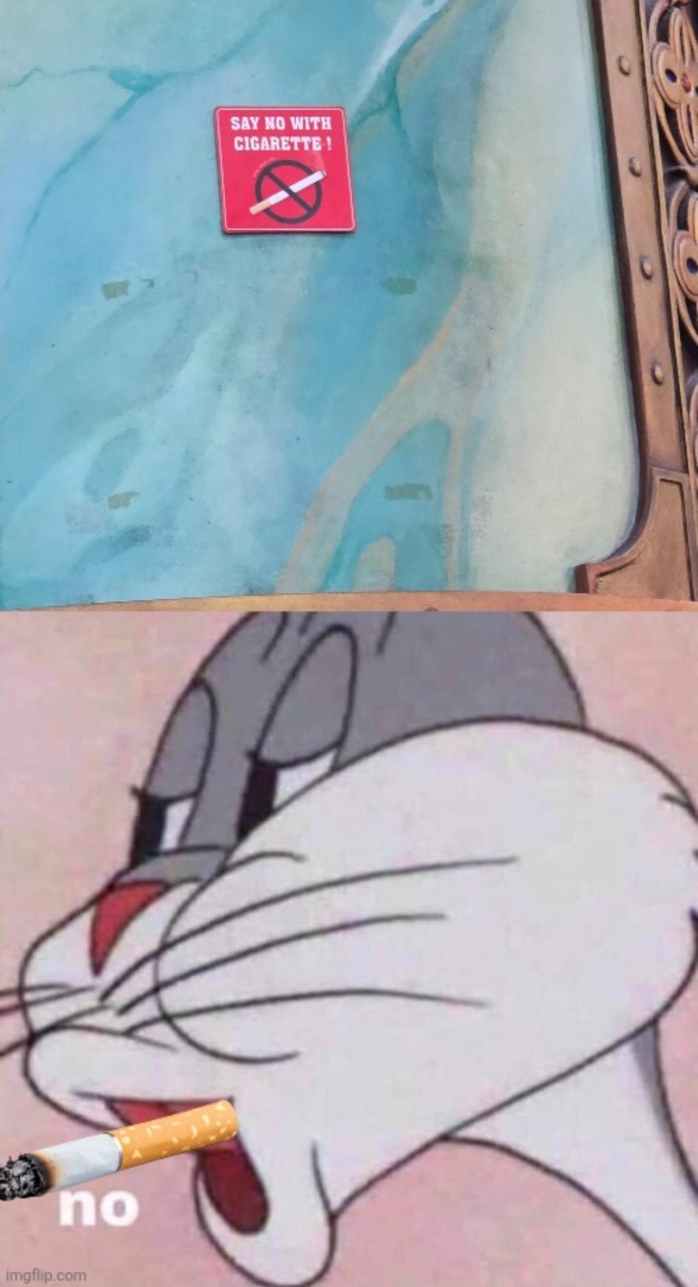 Open say no cigarette sign