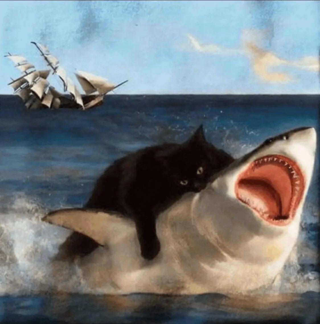 Open shark cat sailing boat
