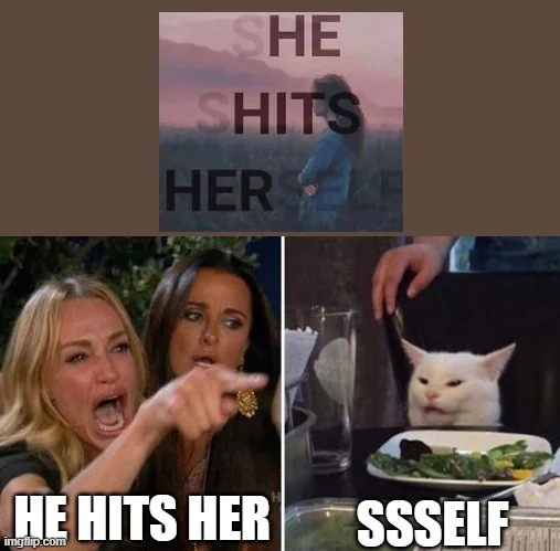 Open she shits her he hits herself