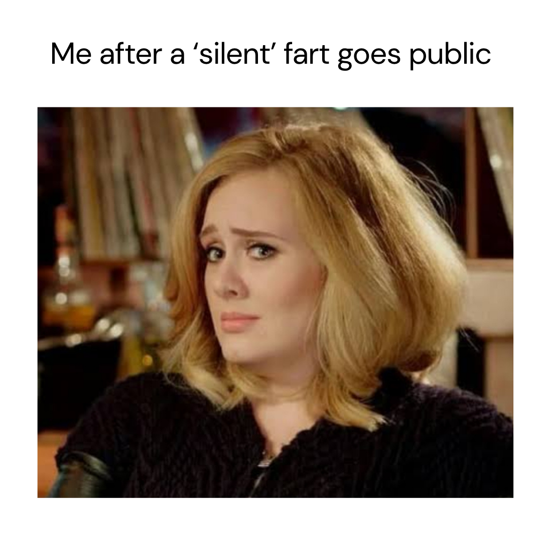 Open silent fart public embarrassment