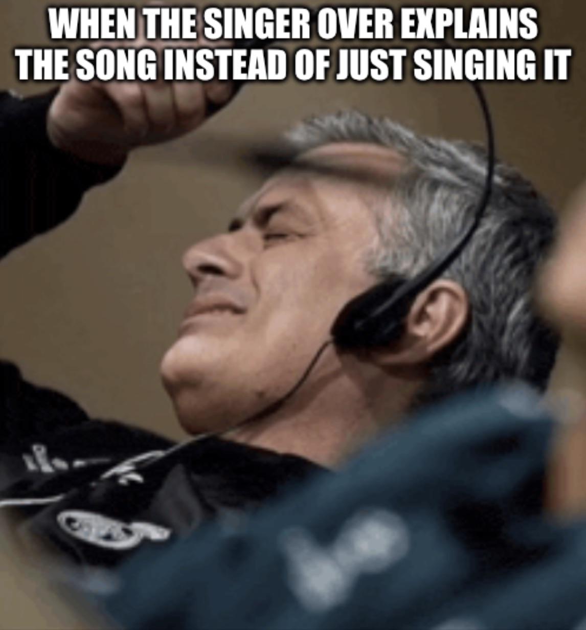 Open singer over explaining song