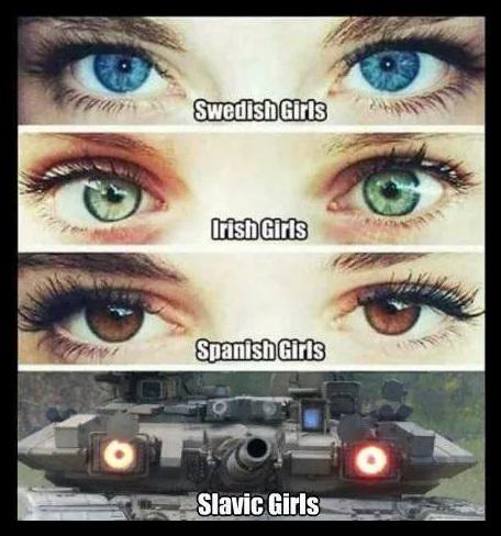 Open slavic girls eyes