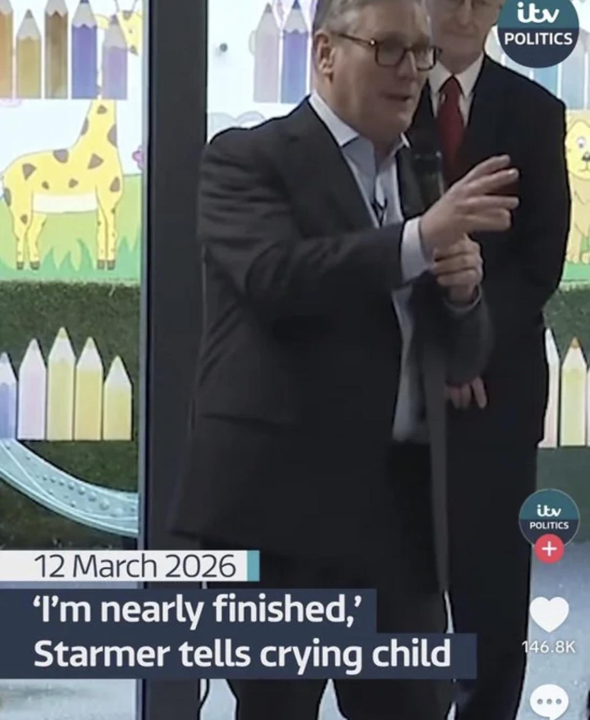 Open starmer tells crying child