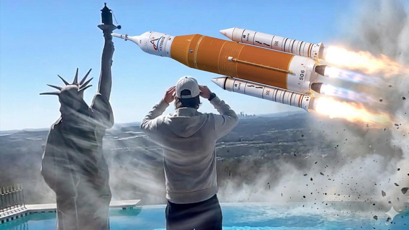 Open statue liberty rocket launch