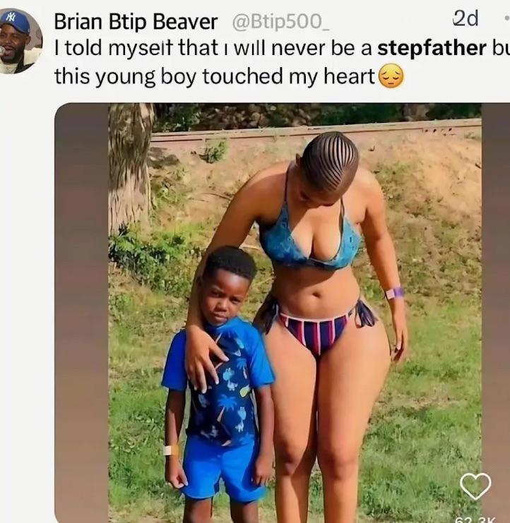 Open step father boy moment