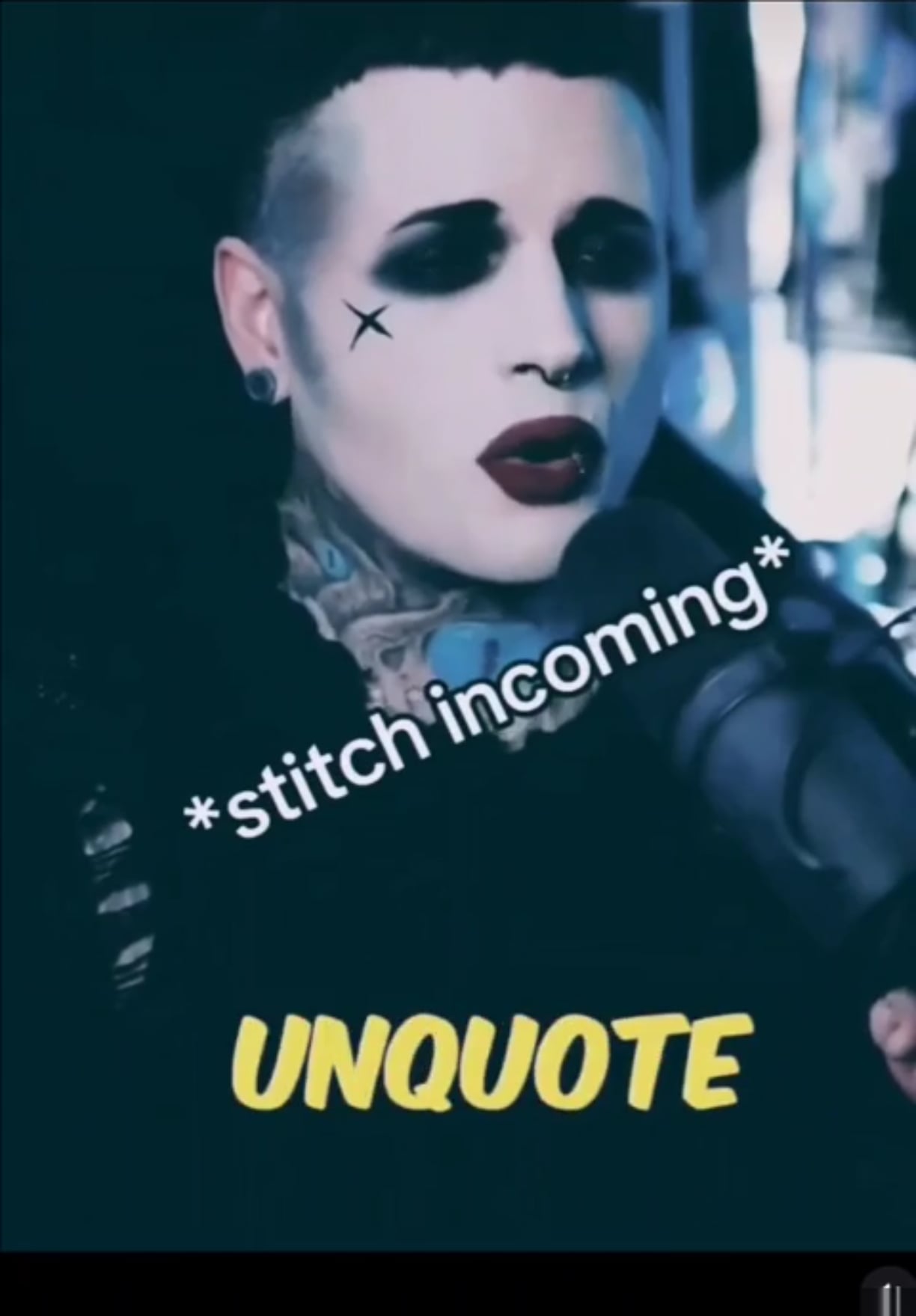 Open stitch incoming unquote