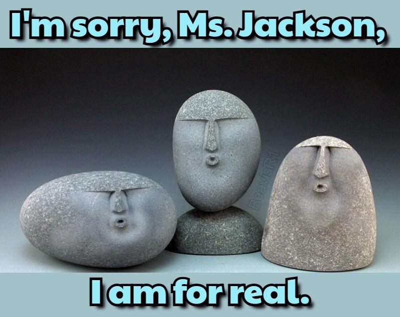 Open stone faces caption