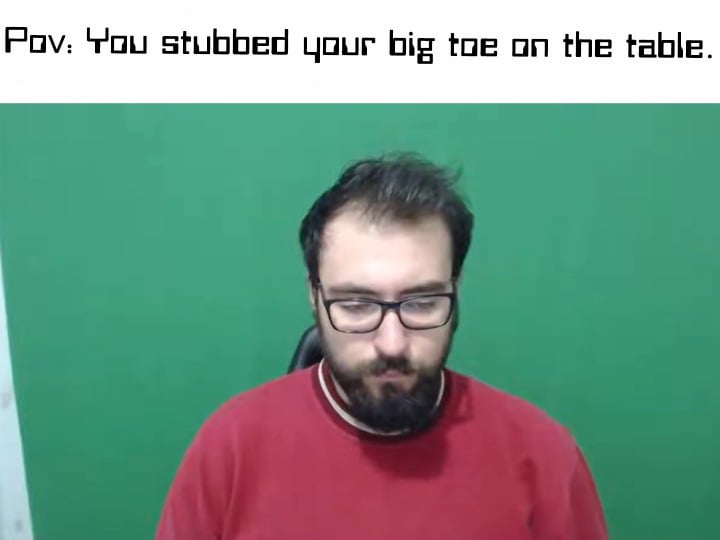 Open stubbed toe pain