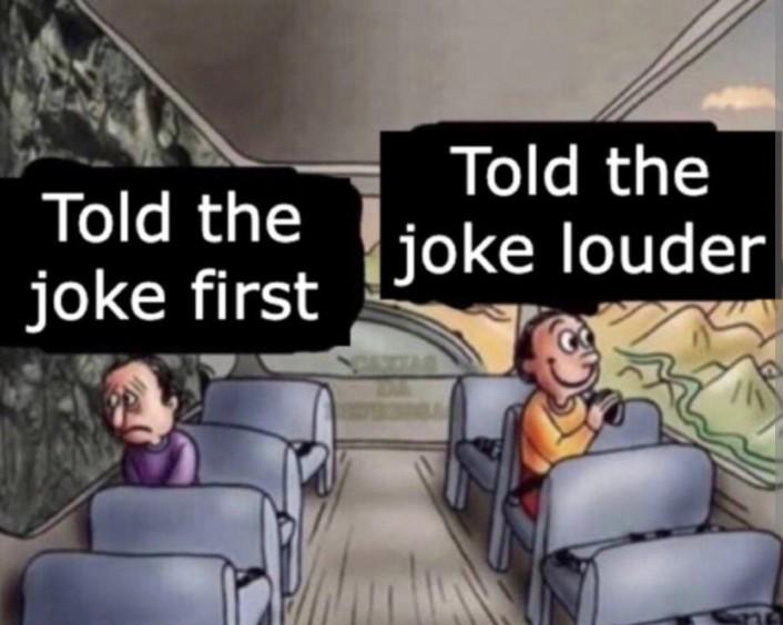 Open telling joke louder