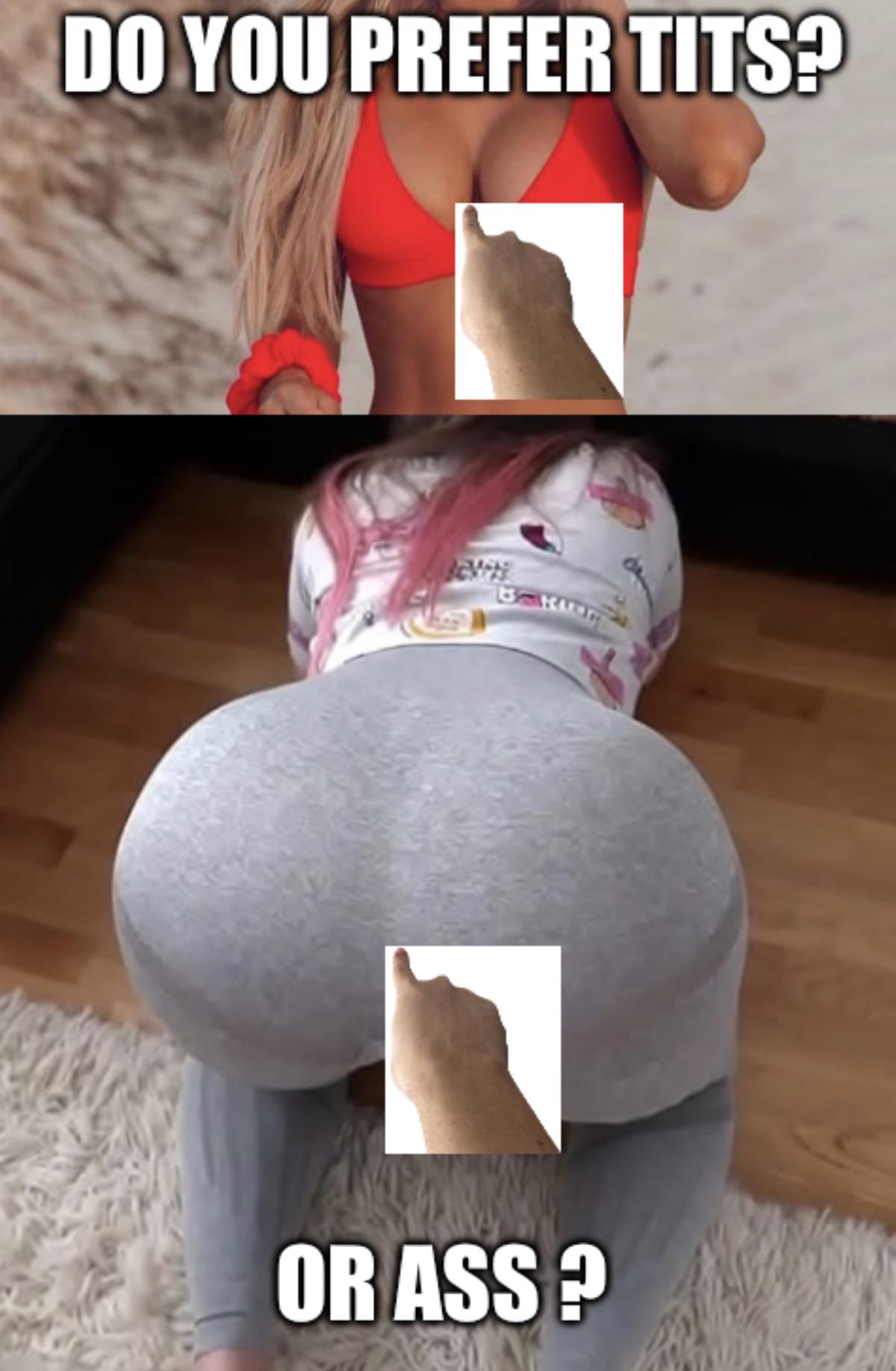 Open tits or ass comparison