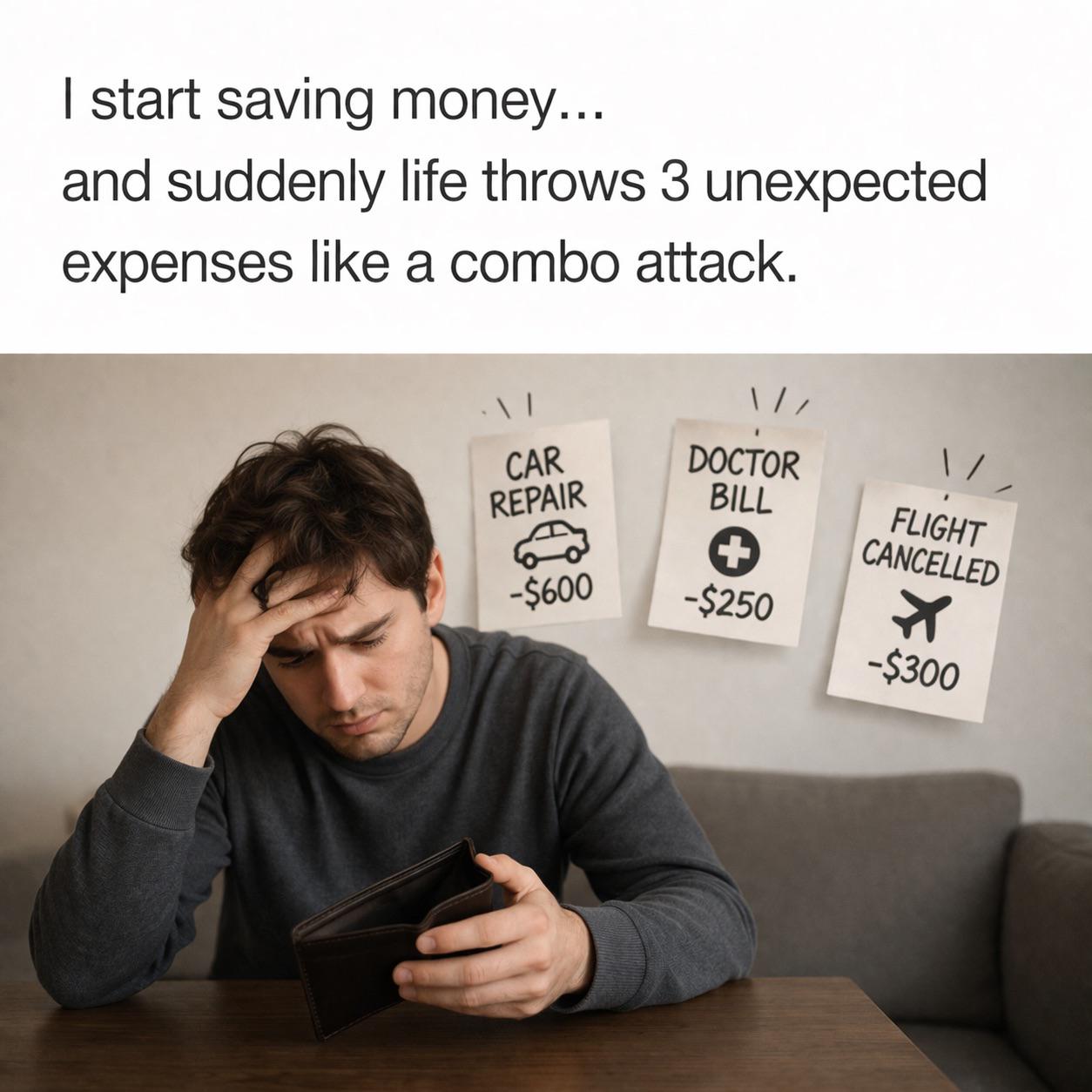 Open unexpected expenses combo attack