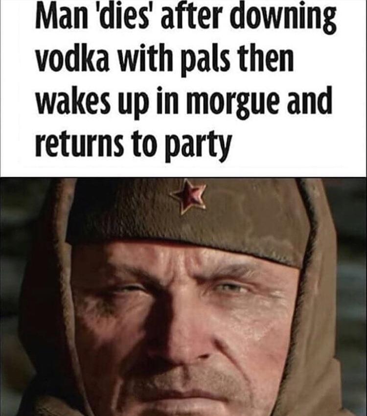 Open vodka morgue party man