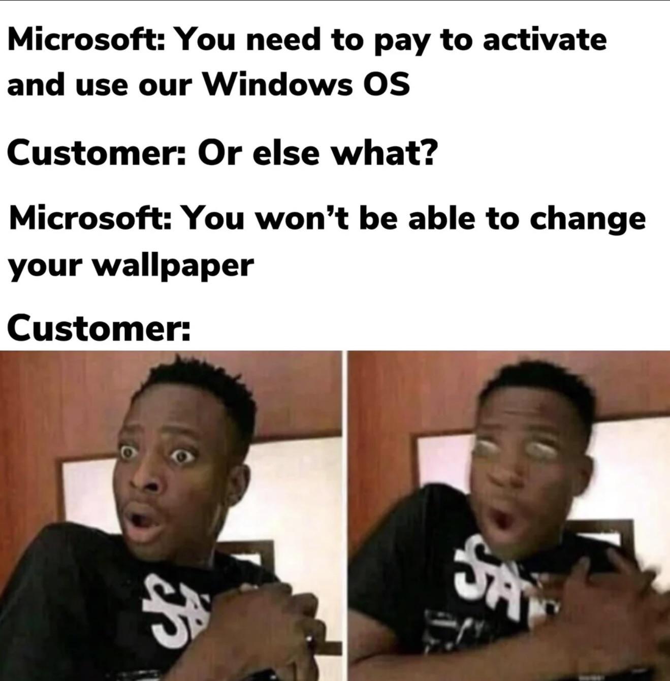 Open windows os payment meme